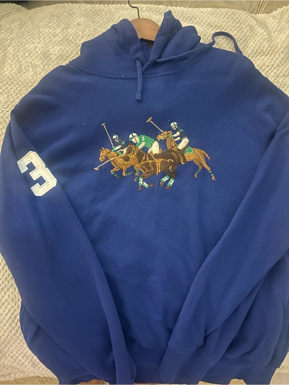 Ralph Lauren Royal Blue Polo Player Embroidered Hoodie